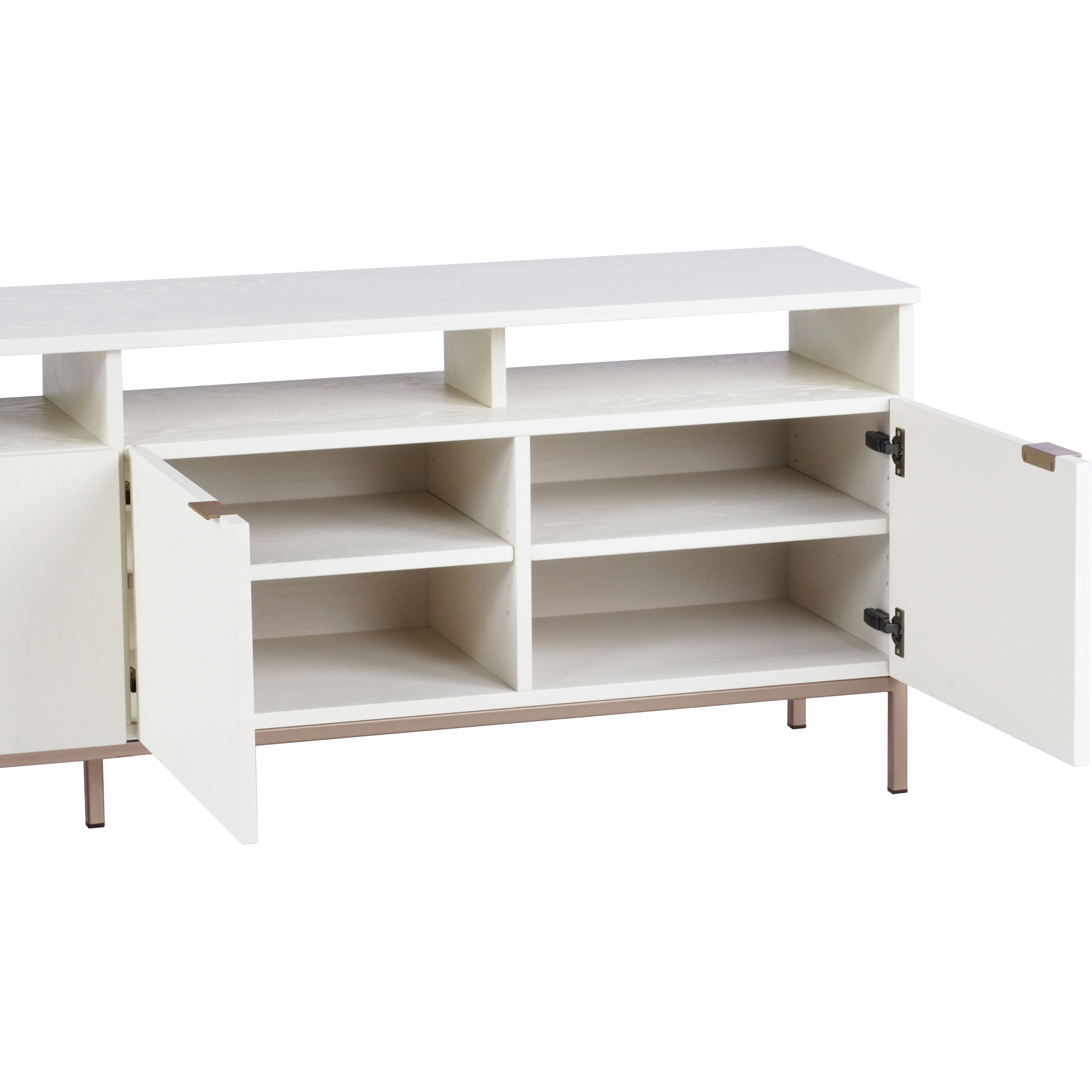 Ambrose 75.25 inch Champagne Gold / Cream Modular Media Console And Cabinet
